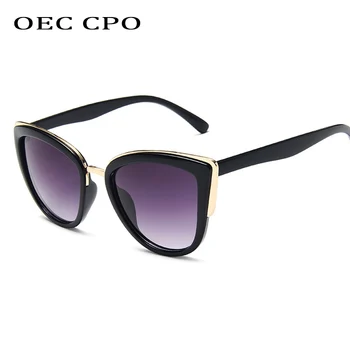 OEC CPO Vintage de Ojo de Gato Gafas de sol de las Mujeres de la Marca del Diseñador de Gradiente de gafas de Sol Para Mujer Gran Marco Tonos UV400 Oculos O143