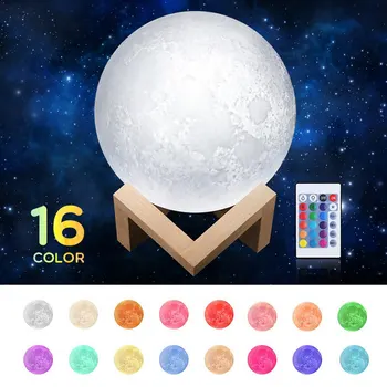 3D de la Música Rambery Luna Lámpara de 3/16 de Colores Led Luz de la Noche con Touch/Pat/Control Remoto USB Recargable Lámpara de Regalo 15/18 cm NUEVO