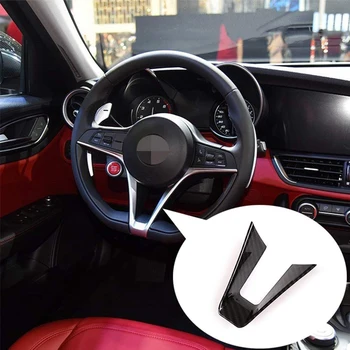ABS de Fibra de Carbono, Volante de Auto Decoración de la Tapa del Armazón de Recorte de Ajuste para Alfa Romeo Giulia Stelvio 2017 2018 2019