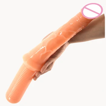 FAAK de Doble uso a largo consolador grande plug anal sexo adulto productos espada de doble consolador enorme pene juguetes eróticos para mujeres sex shop