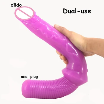 FAAK de Doble uso a largo consolador grande plug anal sexo adulto productos espada de doble consolador enorme pene juguetes eróticos para mujeres sex shop