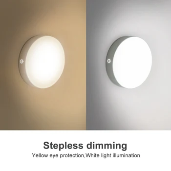 6 LED del Sensor de Movimiento PIR Luz de Noche Automática De encendido/Apagado Para el Dormitorio de Gabinete USB Inalámbrico Recargable Blanco Cálido/Blanco Luz