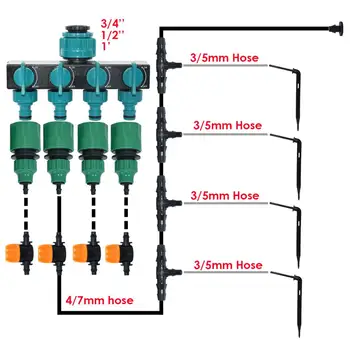 KESLA de efecto Invernadero Codo Emisor de Goteo Automático Sistema de 4/7 3/5m m de Manguera de Jardín de Riego de Riego Kit para el Hogar Bonsai Plantas