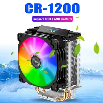 Jonsbo CR1200 2 Tubo de Calor de la Torre de la refrigeración de la CPU RGB de 3 patillas Ventiladores de Refrigeración del Disipador de calor del Apoyo de Intel/AMD de la Plataforma de 9cm Color Suave Luz del Ventilador
