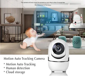 Seguimiento automático de la Cámara IP 1080P HD Inalámbrica de WiFi de la Casa de Seguridad de la Camara de INFRARROJOS de Visión Nocturna CCTV Cámara Audio de Dos vías Monitor de Bebé