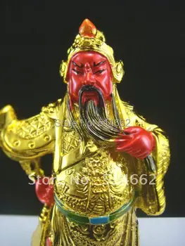 El Feng Shui Protectora De Oro Tutor Kwan Kung Estatua C1035