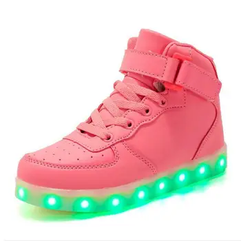 Nuevo de la Moda de los Niños Iluminado Zapatos Para Niñas Niños Colorido Resplandor Niños Zapatillas de deporte de Carga Luminoso USB Zapatos Chaussure Enfant LED