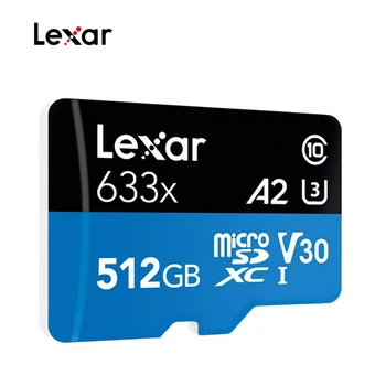 Lexar 633X de Alta Velocidad Tarjeta de Memoria de 512 GB A2 TF Tarjeta de Clase 10 UHS-I U3 A1 Tarjeta MicroSD de 32GB 64GB 128GB 256GB Para el Teléfono Móvil Gopro