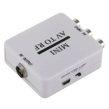 Mini HD Vídeo Convertidor AV RF Adaptador de Vídeo de Apoyo RFAV A RF Escarificador