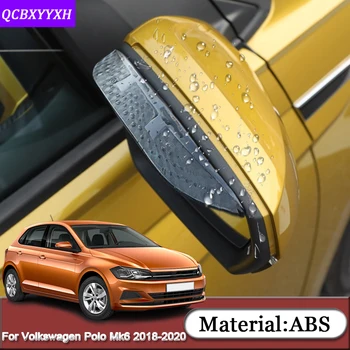 Ajuste Para el Volkswagen Polo Mk6 AW Virtus Sedán 2018-2020 ABS Coche Espejo Retrovisor de la Ceja de Lluvia Escudo Anti-lluvia de la Cubierta de la etiqueta Engomada