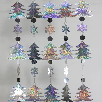 Decoración de navidad en Casa de los ornamentos del árbol de Navidad del copo de nieve de lentejuelas cortinas partido festivo de fondo decoración de suministros
