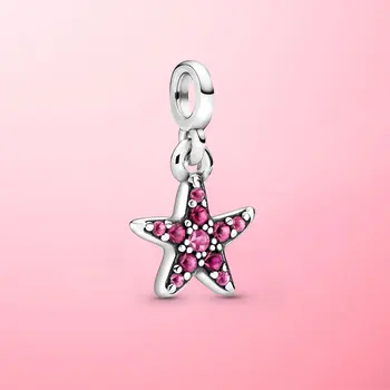 2020 Nueva Plata de ley 925 de Mi Estrella de mar de color Rosa Cuelgan Encanto Perlas de Ajuste Original Pamura Me Pulseras DIY de la Joyería de Regalo