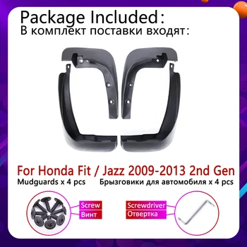4 piezas de Coches Mudflap para Honda Fit Jazz 2009~2013 Fender Colgajos de Barro Protector de Salpicaduras de Aleta Guardabarros Accesorios 2010 2011 2012 2ª Gen 2