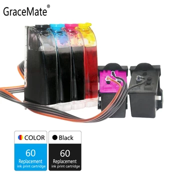 GraceMate 60 CISS de Tinta a Granel de Repuesto para Hp 60 para F2480 F2420 F4480 F4580 F4280 D2660 D2530 D2560 C4640 C4680 Impresora