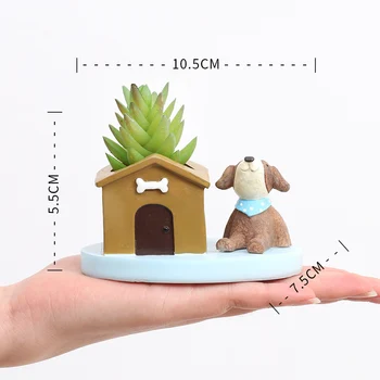 ROOGO Animales Lindos Maceteros Japonés Kawaii plantas Suculentas de la Maceta, Mini Bonsai de Escritorio de Office Macetas originales Contenedor
