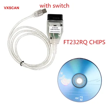 Mejor Calidad INPA K+CAN K PUEDE INPA Con FT232RQ Mejor Que el Chip FT232RL con Interruptor para BMW INPA K DCAN USB Interfaz
