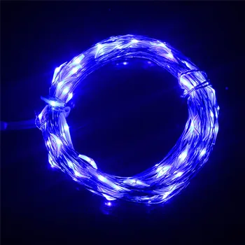33 ft/10m de Cable de Cobre LED Cadena de Luces de 100 LEDs Fresco Blanco Caliente Hada Azul de la Cadena Para la Navidad la Fiesta de la Boda Decoración de 12V DC