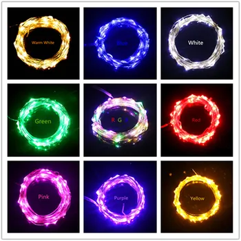 33 ft/10m de Cable de Cobre LED Cadena de Luces de 100 LEDs Fresco Blanco Caliente Hada Azul de la Cadena Para la Navidad la Fiesta de la Boda Decoración de 12V DC