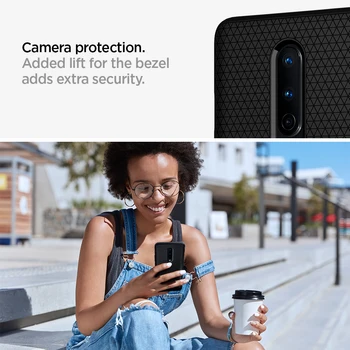Spigen OnePlus 8 Caso del Aire Líquido Negro Mate Ligero Anti-Slip de Teléfono de los Casos y las Cubiertas para OnePlus 8