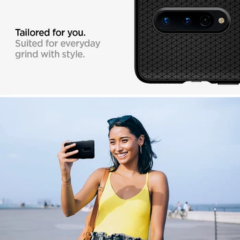 Spigen OnePlus 8 Caso del Aire Líquido Negro Mate Ligero Anti-Slip de Teléfono de los Casos y las Cubiertas para OnePlus 8