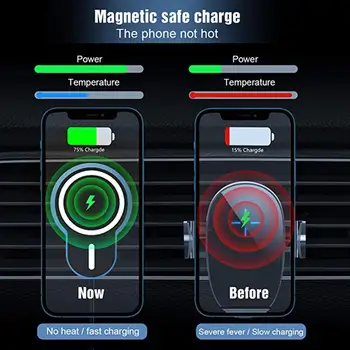 15w Magnético Inalámbrico para Coche Cargador Para el Iphone 12 Max Pro Qi Inalámbrico Cargador del Coche del Imán Con Magsafe Titular del Teléfono Ajuste Para Samsung