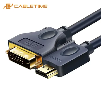 CABLETIME HDMI DVI Cable de la Bi-dirección DVI 24+1 pin de Alta Velocidad HDMI Cable DVI Full HD 2.0 para Xbox reproductor de Blu-ray HDTV C119