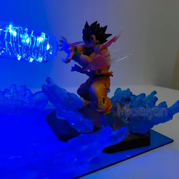 Dragon Ball Lamparas de son Goku Kamehameha Escena de Luz de Noche LED de Dragon Ball Z de la Figura de Acción de Goku Juguetes para los Niños