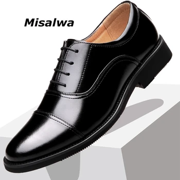 Misalwa Triple articulación Clásico Oficial de los Hombres Zapatos de Vestir Armyman de punta de Ala Derby de Cuero de la PU Elegante Traje de Negocios Formal de Oxford,