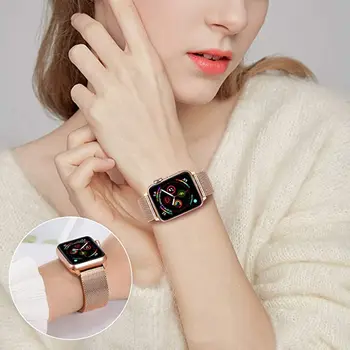 Hebilla de Correa Milanesa De Apple de la banda de Reloj de 44 mm 40 mm iWatch banda de 38 mm 42 mm de acero Inoxidable correa para el Apple watch 5 4 3 40 38 42