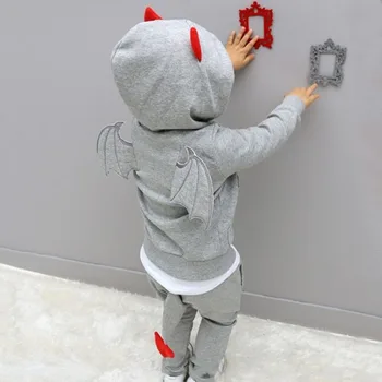 Ropa de niños del bebé 2021 Nuevo Otoño Casual de Manga Larga traje de deporte de los niños conjuntos de dibujos animados poco diablo conjuntos de ropa de Halloween regalos