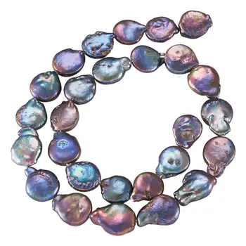 1 Hebra Naturales perlas Perlas Keshi Hebras Plana Redonda Irregular Para DIY de la Joyería de la Pulsera de los Accesorios de Encontrar 11~12x4~5 mm