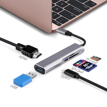 USB Tipo C Tipo C, USB-C HUB HDMI 4K USB 3.0 TF Lector de Tarjetas SD Thunderbolt 3 Dex Modo Adaptador Para MacBook Air Pro de Samsung S8