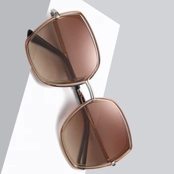 JIFANPAUL de la Moda de gafas de sol polarizadas femenino clásico retro gafas de sol para mujer gran marco de un viaje al aire libre gafas de sol mujer