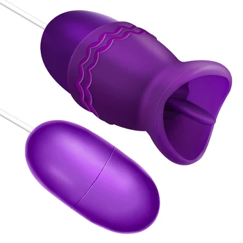 La lengua de los Vibradores de Alimentación USB Huevo Vibrador punto-G Masaje Oral Lamiendo Estimulador de Clítoris de Juguetes Sexuales para Mujeres