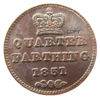 Un conjunto de (1839-1868)5pcs reino unido de Gran Bretaña / Ceilán Victoria Cuarto Cuadrante Copia monedas