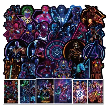 100pcs Marvel Avengers Superhéroe Graffiti Pegatinas de Iron Man Thanos Cuaderno de Taza de Agua Casco Impermeable Decorativos Pegatinas de Regalo