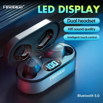Fineblue Air55 Pro de la pantalla LED En el Oído de TWS Auricular Bluetooth V5.0 botón de Control de Auriculares portátiles con Auriculares para android ios
