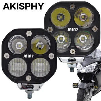 AKISPHY LED de 40W Luz de los Faros de la Motocicleta de la Conducción de Automóviles de la Lámpara ATV SUV Camiones Spot Haz, Blanco, Amarillo, 10V-30V