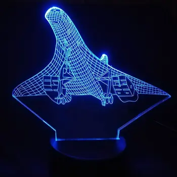 7 Color 3D de Creative ilusión de la Visión de Avión Aviones Luz de Noche, Escritorio, lámpara de Mesa, Lámpara Usb de Sueño del Bebé de la Iluminación de la Casa Deocr