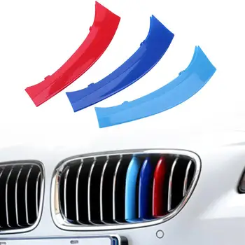 Tri-Color de la Parrilla Adornos de la parte Delantera de la Parrilla de Riñón Tiras para BMW X3 F25 F26 la Decoración del Coche Accesorios
