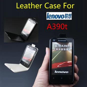 De lujo funda de cuero Para Lenovo A390T Voltear la cubierta protectora Para Lenovo A390 T / A 390 T Teléfono Móvil de los casos cubre Bolsas de Teléfono Fundas