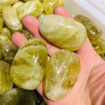 3pc rolling joya natural de la roca mineral de piedra de la gema de cristal amarillo se utiliza para sanar los chakras