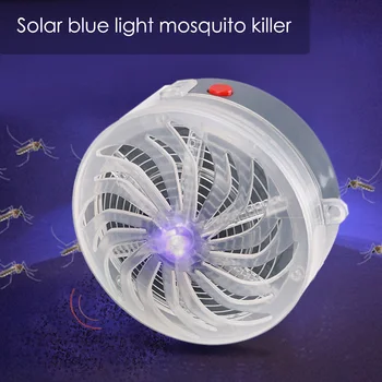 Solar Repelente Powered Luz Azul Repelente De Mosquitos Vuelan Los Insectos Error De Mosquitos Matar Zapper Asesino De Campamento Al Aire Libre De Viaje Dispositivo