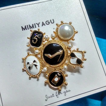 Romántico accesorios de moda de Corea insignia de auténtico cristal de la perla pin de broche de joyería