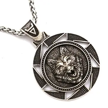 La Nostalgia Eslava Veles Kolovrat Colgante Viking Lobo Amuleto Talismán De La Joyería Del Collar