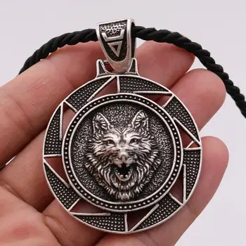 La Nostalgia Eslava Veles Kolovrat Colgante Viking Lobo Amuleto Talismán De La Joyería Del Collar