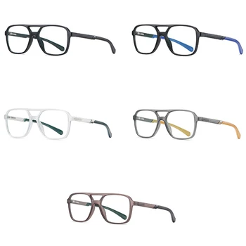 Peekaboo de la luz azul de bloqueo óptico de las gafas de los hombres tr90 equipo del cuadrado negro de gafas para mujer gran marco claro objetivo de ultraligero