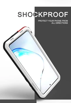 Original Amor de Mei Potente Caso Para Samsung Galaxy Nota 10 Lite 6.7 pulgadas a prueba de Choques de Metal de Aluminio de la Cubierta de la caja +vidrio Endurecido
