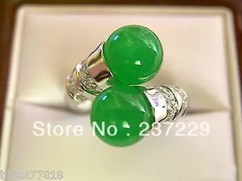Precio al por mayor el ENVÍO LIBRE ^^^^Hermosa Tíbet verde natural anillo de piedra de tamaño 7-9