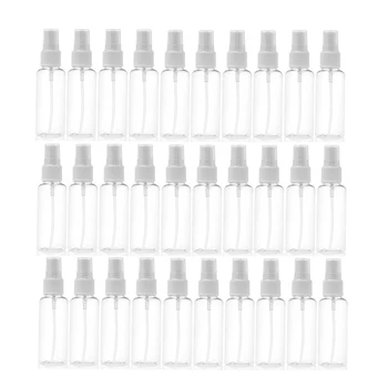 30Pcs Transparente Vacía Botellas de Spray 50Ml de Plástico Mini Recargable de Contenedores Vacíos Contenedores de Cosméticos
